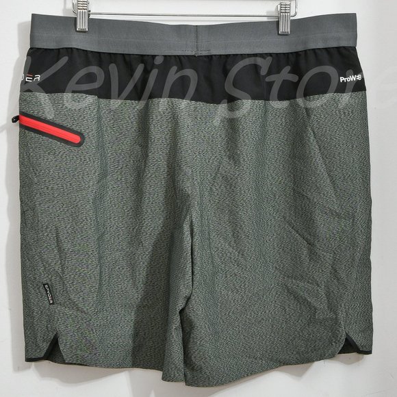 GRAY Spyder Men's Proweb Stretch Zippered Pockets Active‎ Shorts - Picture 6 of 8